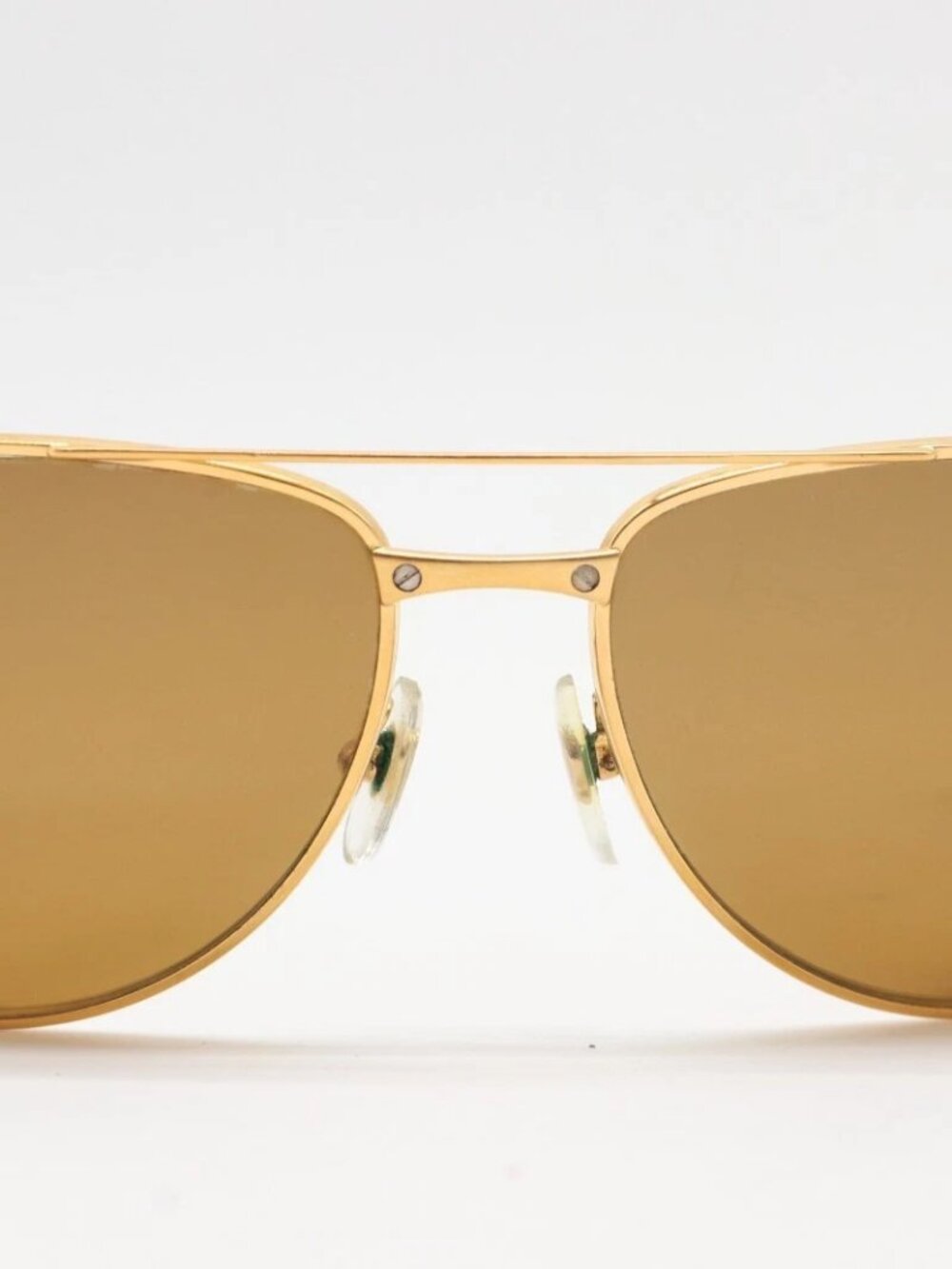 CARTIER Santos-Dumont Edition 135mm Gold Frame Brown Lenses Aviator Sunglasses